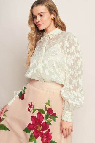 INCREDIBLE LOVE JACQUARD WOVEN TOP - By Baano