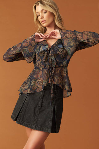 SECRET GARDEN WOVEN TOP - By Baano