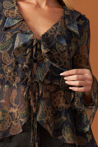 SECRET GARDEN WOVEN TOP - By Baano