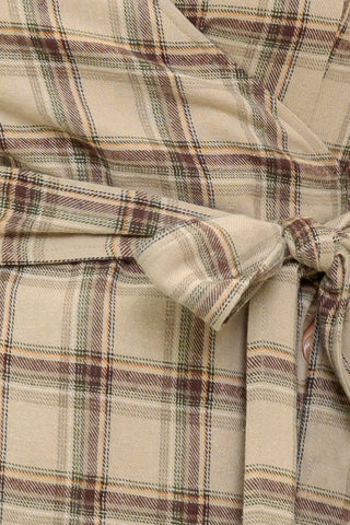 LATTE SUNDAY WOVEN PLAID TOP - By Baano