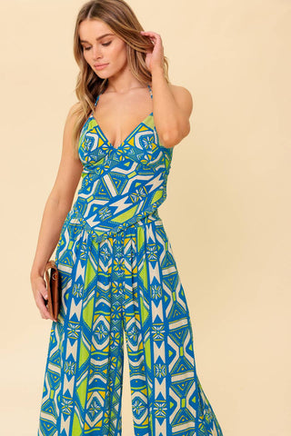 STUN LIKE ME NAVY WOVEN TOP AND PANT SET - By Baano