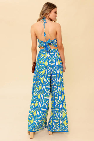 STUN LIKE ME NAVY WOVEN TOP AND PANT SET - By Baano