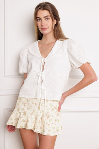 WHAT WILL BE EYELET WOVEN TOP - By Baano