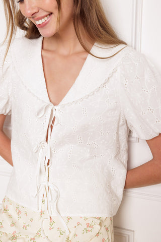WHAT WILL BE EYELET WOVEN TOP - By Baano