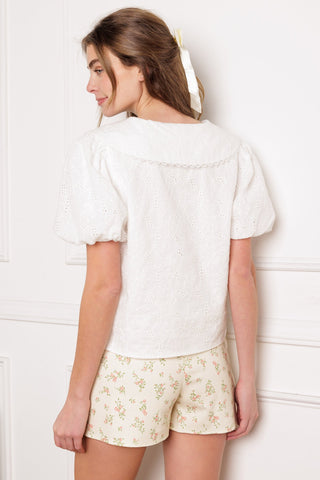 WHAT WILL BE EYELET WOVEN TOP - By Baano