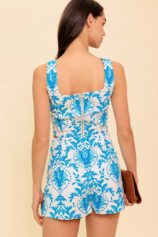 OPEN MINDED BLUE TOP AND SKORT SET - By Baano