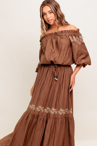 FULL SPEED AHEAD BROWN WOVEN TOP - By Baano