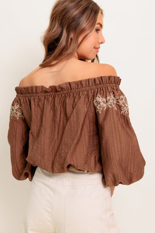 FULL SPEED AHEAD BROWN WOVEN TOP - By Baano