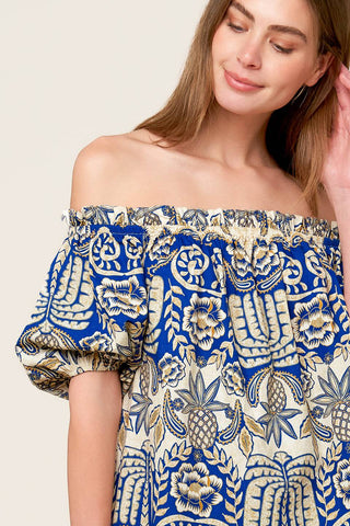 A DAY AT THE MARKET WOVEN TOP - By Baano