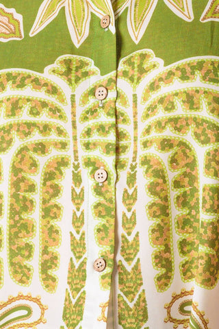 DISTANT ECHOES GREEN WOVEN SHIRT - By Baano