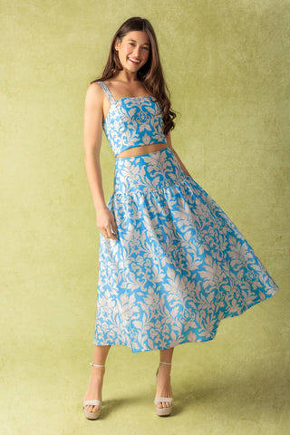 LITTLE MOMENTS WOVEN TOP AND SKIRT SET - By Baano