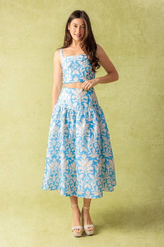 LITTLE MOMENTS WOVEN TOP AND SKIRT SET - By Baano