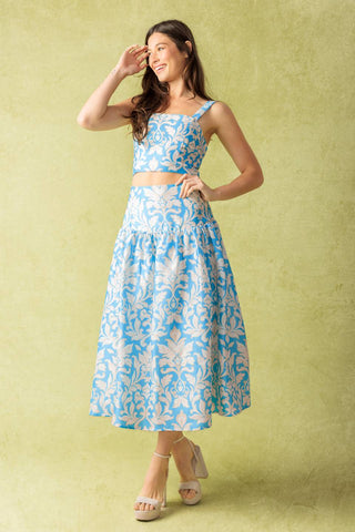 LITTLE MOMENTS WOVEN TOP AND SKIRT SET - By Baano