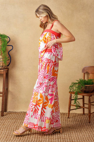 OVER YOU AGAIN WOVEN TOP AND PANT SET - By Baano