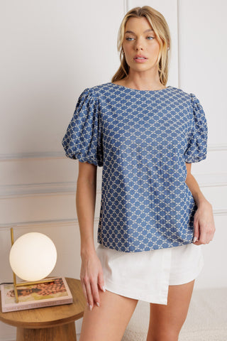 RIPPLES OF TIME WOVEN TOP - By Baano