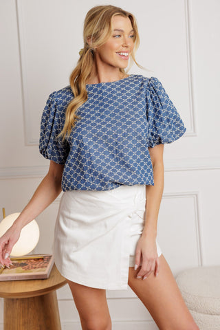 RIPPLES OF TIME WOVEN TOP - By Baano