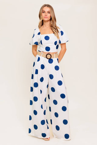 COCONUT KISS  NAVY TOP AND PANT SET - By Baano