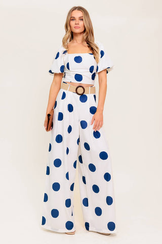 COCONUT KISS  NAVY TOP AND PANT SET - By Baano