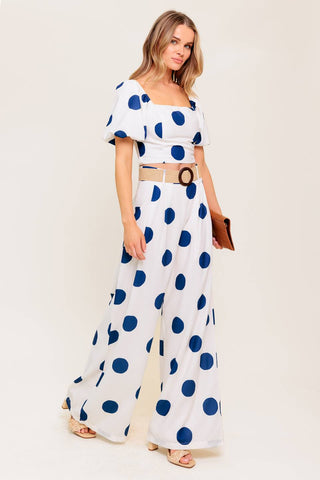 COCONUT KISS  NAVY TOP AND PANT SET - By Baano