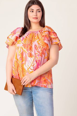 EVENING GLOW PINK WOVEN TOP - By Baano