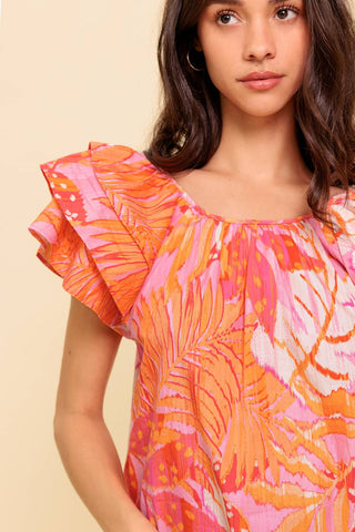 EVENING GLOW PINK WOVEN TOP - By Baano