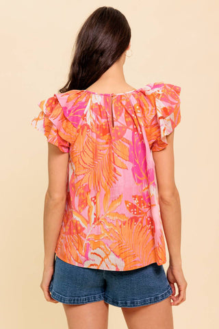 EVENING GLOW PINK WOVEN TOP - By Baano