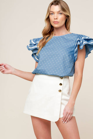WEEKEND GETAWAY BLUE WOVEN TOP - By Baano