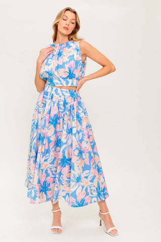 GOLDEN HOUR HARMONY WOVEN TOP AND SKIRT SET - By Baano