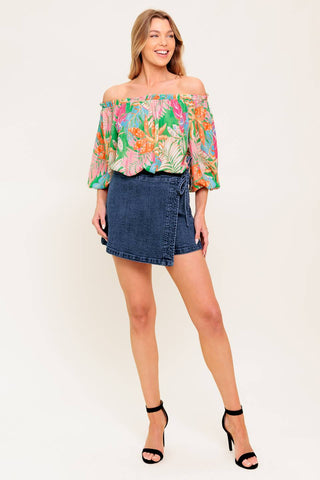 LOVING VOW GREEN WOVEN TOP - By Baano