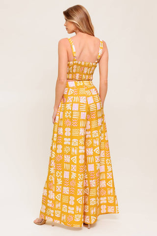 PRETTY MEADOW WOVEN TOP AND PANT SET - By Baano