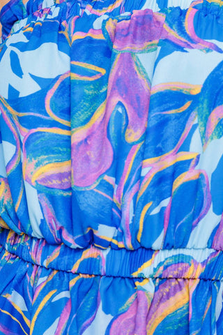 CHERISHED KISS BLUE WOVEN TOP AND PANTS SET - By Baano