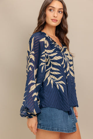 MIDNIGHT WALK  WOVEN TOP - By Baano