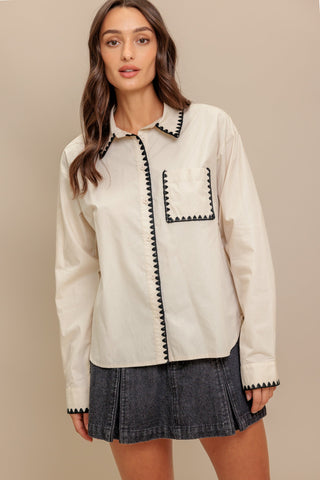 MONO EDGE WOVEN TOP - By Baano