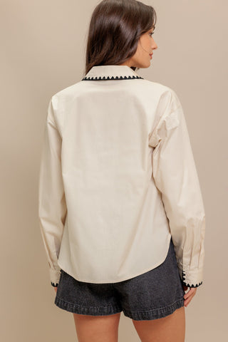 MONO EDGE WOVEN TOP - By Baano