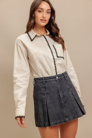 MONO EDGE WOVEN TOP - By Baano