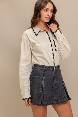 MONO EDGE WOVEN TOP - By Baano