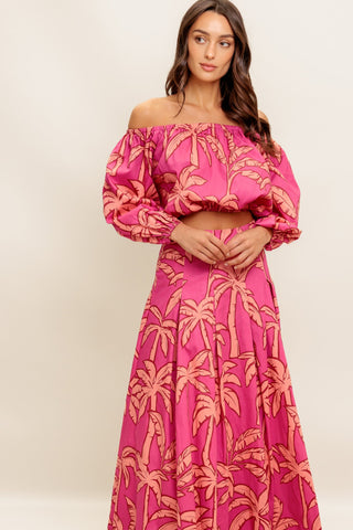 PARADISE MATCH WOVEN TOP AND SKIRT SET - By Baano