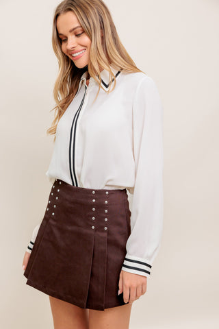 WANDER LEAF IVORY WOVEN TOP - By Baano