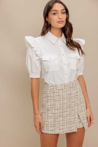 MUSE DETAIL WOVEN TOP - By Baano