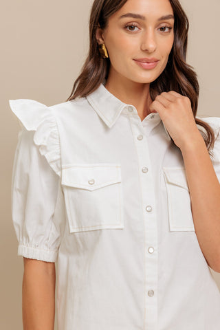 MUSE DETAIL WOVEN TOP - By Baano