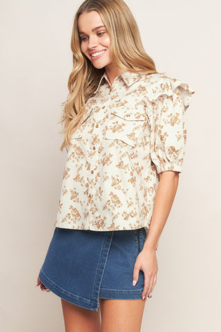 SWEET TERRACOTTA WOVEN TOP - By Baano