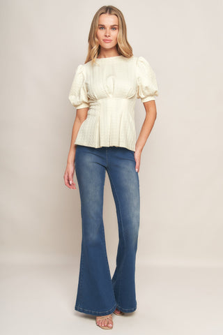 CREAM TWIST WOVEN TOP - By Baano