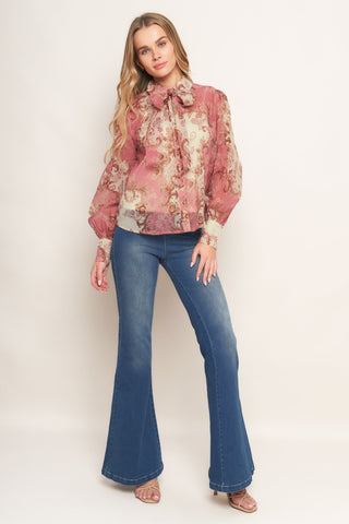 ROCOCO ROSE WOVEN TOP - By Baano