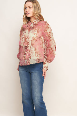 ROCOCO ROSE WOVEN TOP - By Baano