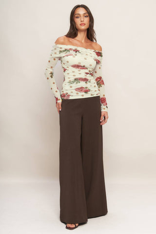 CREAM & BLOOM DELIGHT POWER MESH TOP - By Baano