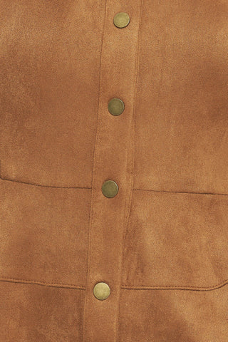 REFINED IMPRESSION FAUX SUEDE TOP - By Baano