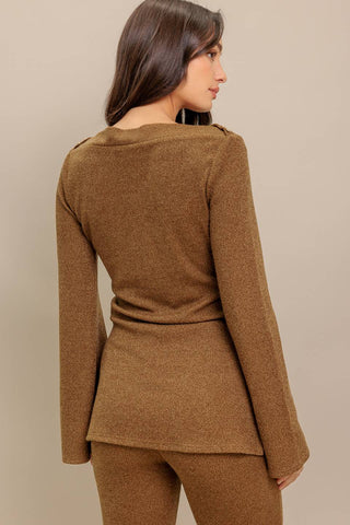 FLARE TOUCH SOLID TUNIC TOP - By Baano