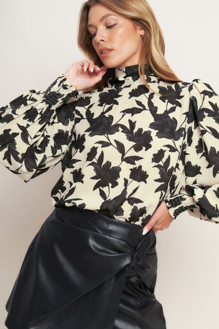 FREEDOM FLORAL STATEMENT WOVEN TOP - By Baano