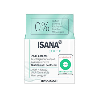Isana Pure Moisturizing Cream 24H Niacinamide 50 ml - By Baano
