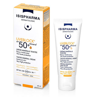Isis Pharma Uveblock SPF 50+ Mineral Cream 40 ml -Tinted - By Baano